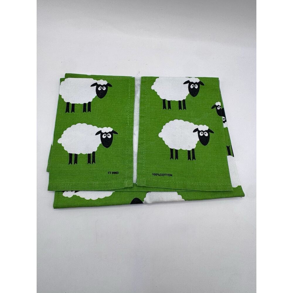 Glen Appin Scotland Sheep Tea Towel Green Cotton Kitchen Linen 28x19 New! - Picture 6 of 7